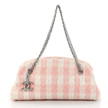 Chanel Just Mademoiselle Handbag Tweed Small Pink 2858602
