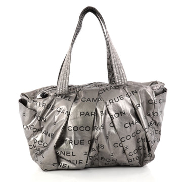 Chanel Rue Cambon Satchel Nylon Medium Silver 2859204