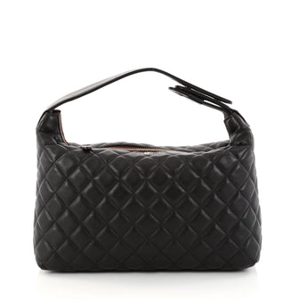 Chanel CC Zip Hobo Quilted Lambskin Small Black 2859601