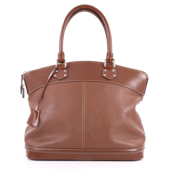 Louis Vuitton Suhali Lockit Handbag Leather GM Brown 2859905