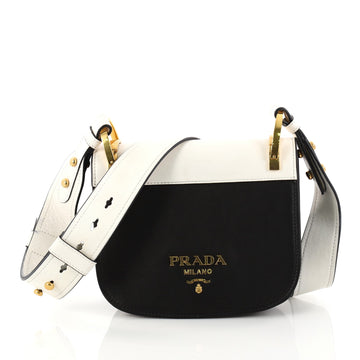Prada Pionniere Saddle Crossbody Bag City Calfskin Small Black 2860002