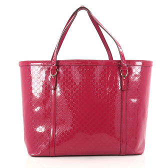 Gucci Nice Tote Patent Microguccissima Leather Medium Pink 2860105