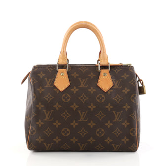Louis Vuitton Speedy Handbag Monogram Canvas 25 Brown 2860205