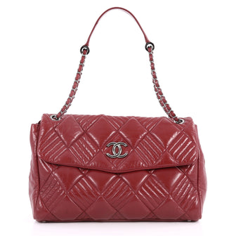 Chanel In and Out Flap Bag Quilted Lambskin Maxi Red 2861101