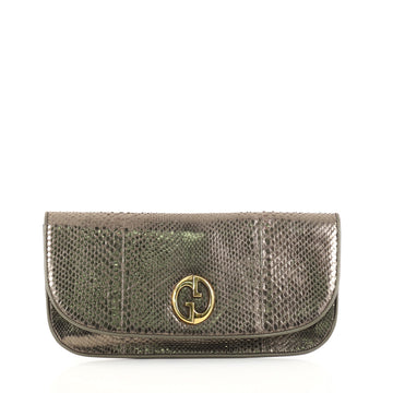 Gucci 1973 Clutch Python Silver 2861202