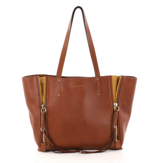 Chloe Milo Shopping Tote Leather Medium Brown 2861801