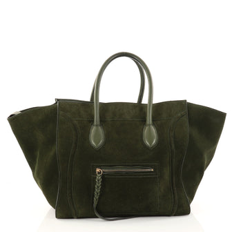 Celine Phantom Handbag Suede Large Green 2862303