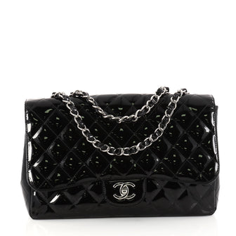 Chanel Classic Single Flap Bag Quilted Patent Jumbo 2862306
