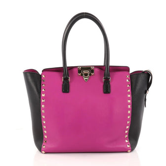Valentino Rockstud Tote Rigid Leather Medium Pink 2862309