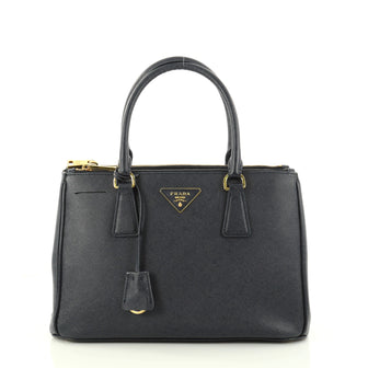 Prada Double Zip Lux Tote Saffiano Leather Small Blue 2862311