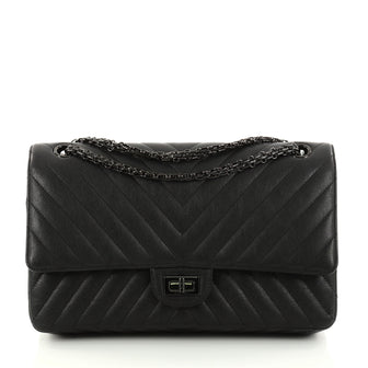 Chanel So Black Reissue 2.55 Handbag Chevron Sheepskin 2862503