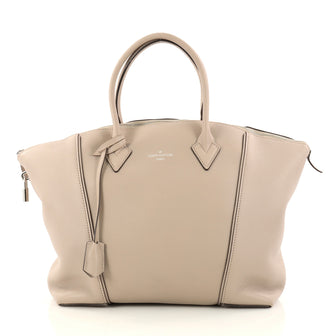 Louis Vuitton Soft Lockit Handbag Leather MM Neutral 2863201