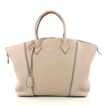 Louis Vuitton Soft Lockit Handbag Leather MM Neutral 2863201