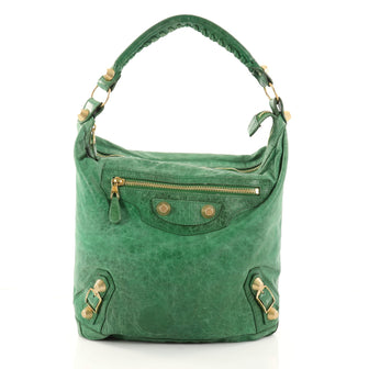 Balenciaga Day Hobo Giant Studs Leather Green 2863701