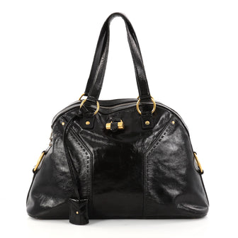 Saint Laurent Muse Shoulder Bag Patent Medium Black 2863901