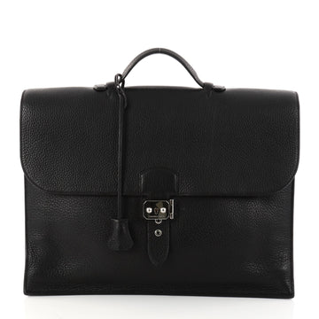 Hermes Sac a Depeche Handbag Clemence 38 Black 2865201