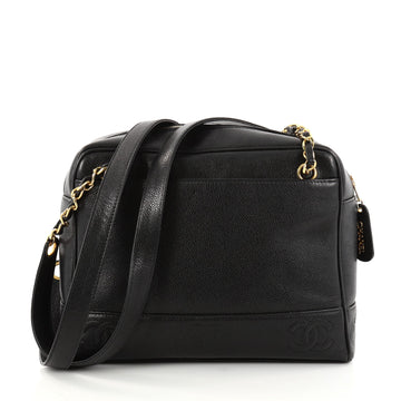 Chanel Vintage Stitched CC Shoulder Bag Caviar Medium 2865804