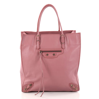 Balenciaga Papier A5 Classic Studs Handbag Leather Pink 2866501