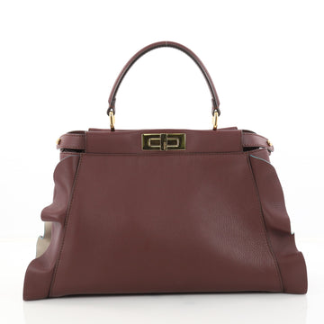 Fendi Peekaboo Wave Handbag Leather Regular Purple 2867503