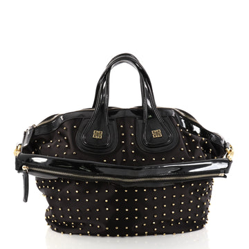 Givenchy Nightingale Satchel Studded Nylon Medium Black 2868301