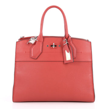 Louis Vuitton City Steamer Handbag Leather MM Red 2868601