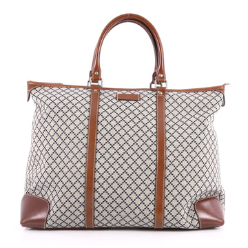 Gucci Joy Zip Top Tote Diamante Canvas Medium White 2868602