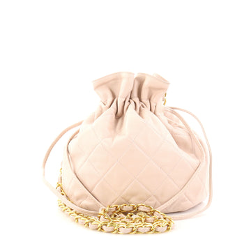 Chanel Vintage Drawstring Bucket Bag Quilted Lambskin 2868702