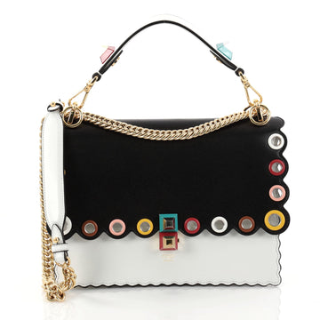 Fendi Eyelet Kan I Handbag Leather Medium White 2869101
