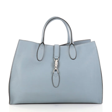 Gucci Jackie Soft Tote Leather Large Blue 2869401