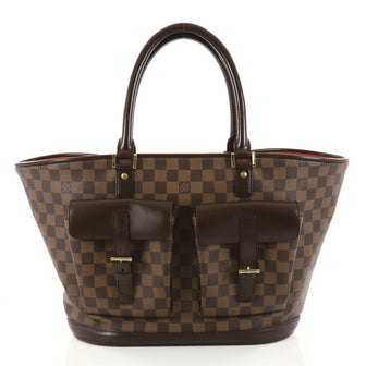 Louis Vuitton Manosque Handbag Damier GM Brown 2869501