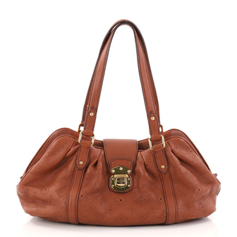 Louis Vuitton Lunar Handbag Mahina Leather PM Brown 2869804