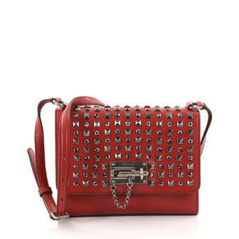Dolce & Gabbana Monica Crossbody Bag Studded Leather Small Red 2870102