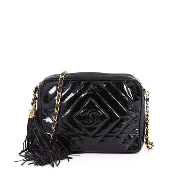 Chanel Vintage Camera Tassel Bag Quilted Patent Medium 2870501