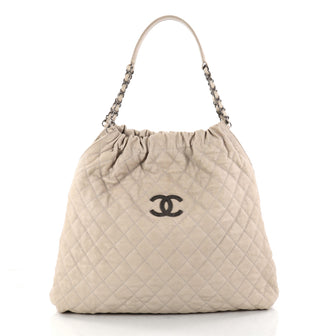 Chanel CC Elastic Shoulder Bag Quilted Caviar Large 2872802