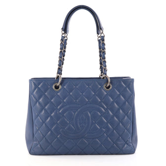 Chanel Grand Shopping Tote Quilted Caviar Blue 2872803