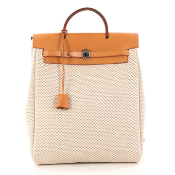 Hermes Herbag Backpack Toile White 2874101