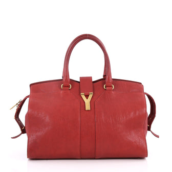 Saint Laurent Chyc Cabas Tote Leather Medium Red 2874503