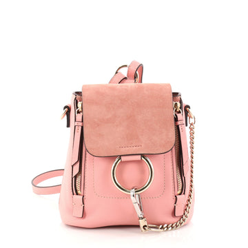 Chloe Faye Backpack Leather and Suede Mini Pink 2875801
