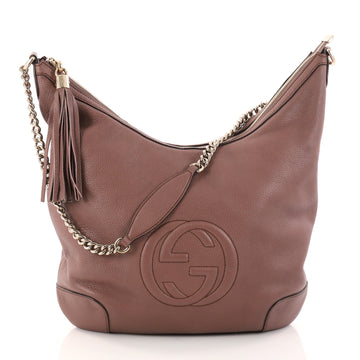 Gucci Soho Chain Strap Hobo Leather Medium Purple 2878702