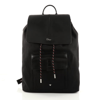 Christian Dior Drawstring Backpack Nylon and Leather 2879201
