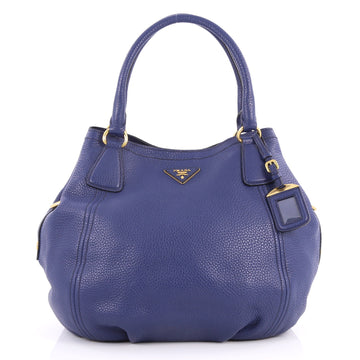 Prada Convertible Satchel Vitello Daino Medium Blue 2879301