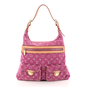 Louis Vuitton Baggy Handbag Denim GM Purple 2879407