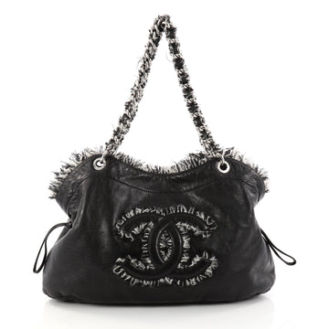 Chanel Funny Tweed Bon Bon Tote Lambskin Large Black 2879901