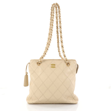 Chanel Vintage Zipped Chain Tote Quilted Caviar Medium 2880001