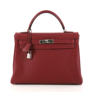 Hermes Kelly Handbag Red Togo with Palladium Hardware 32 Red 2882303