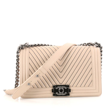 Chanel Boy Flap Bag Chevron Calfskin with Micro Chain 2882307