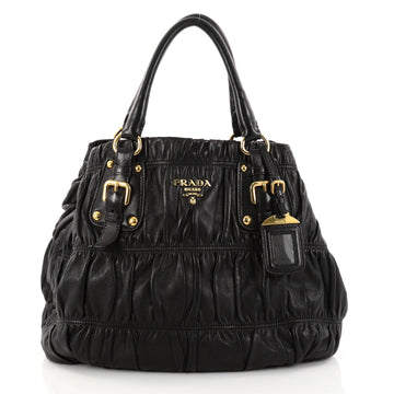 Prada Gaufre Convertible Tote Nappa Leather Medium Black 2882308