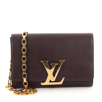 Louis Vuitton Purple Leather Chain Louise GM Clutch Bag Louis Vuitton