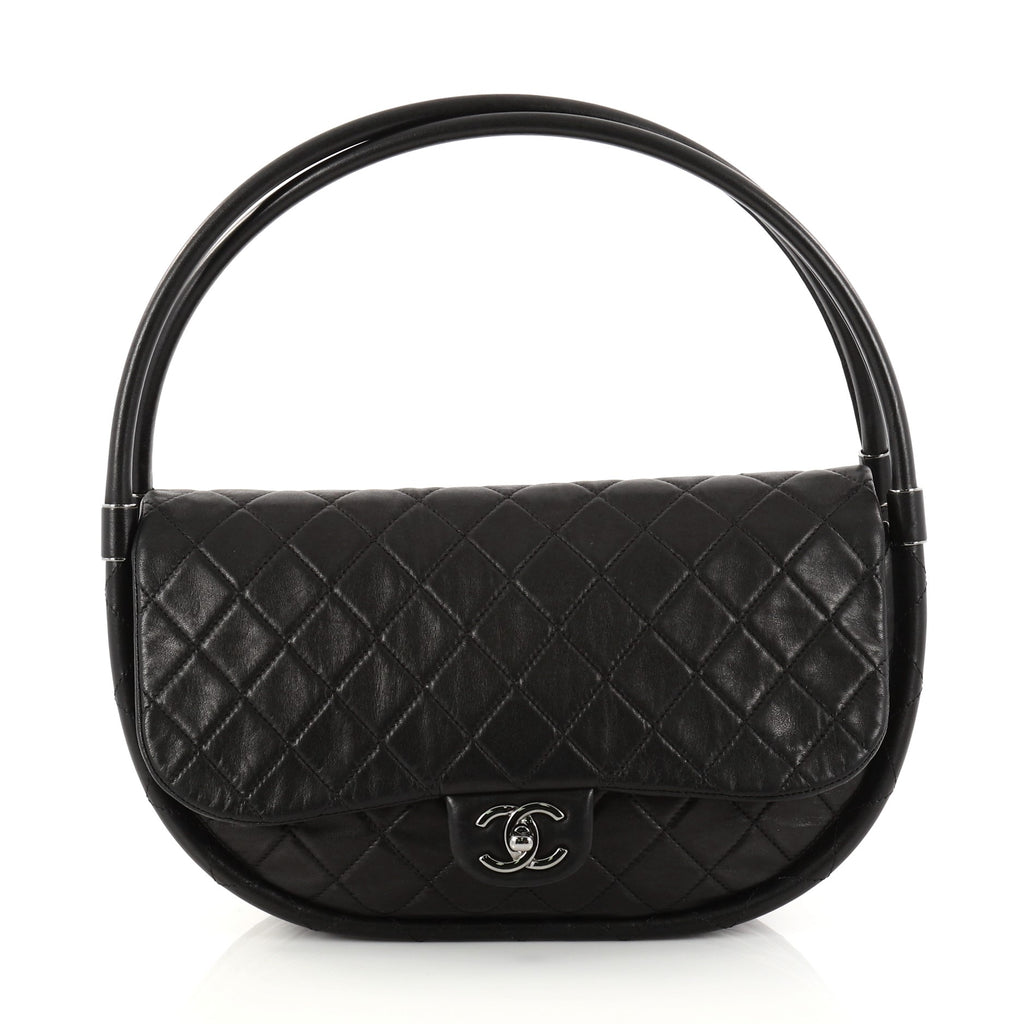 Buy Chanel Hula Hoop Bag Quilted Lambskin Medium Black 2885701