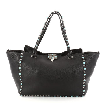 Valentino Rolling Rockstud Tote Leather with Cabochons 2886901